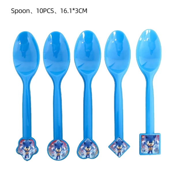 New Cartoon Sonic Party Supplies Boys Birthday Party Disposable Tableware Set Paper Plate Cup Napkins Baby Shower Decorations - Image 28