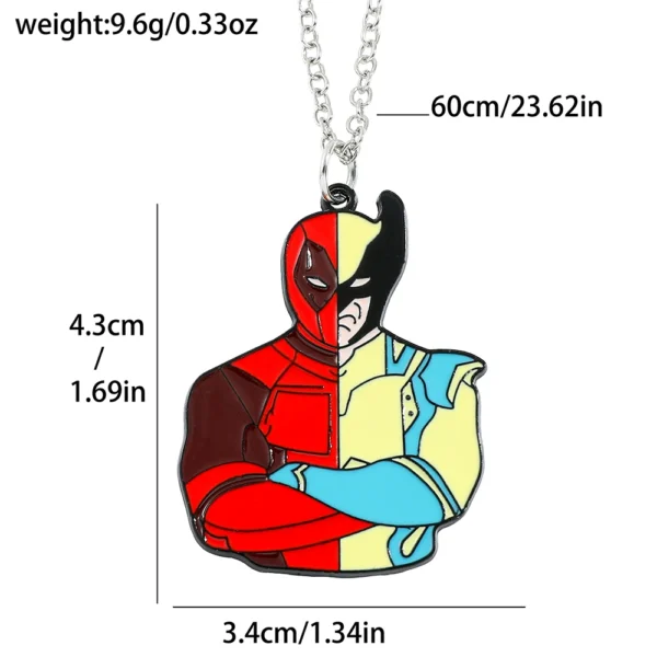 2pcs Marvel Movie Deadpool & Wolverine Necklace Best Friends Set Split Heart Matching Pendant Keychain for Fans Accessories Gift - Image 13