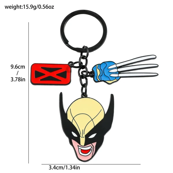 2pcs Marvel Movie Deadpool & Wolverine Necklace Best Friends Set Split Heart Matching Pendant Keychain for Fans Accessories Gift - Image 3