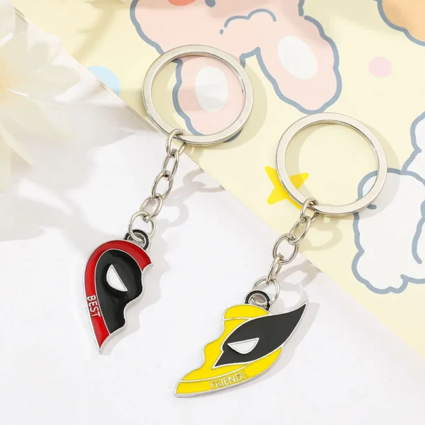2pcs Marvel Movie Deadpool & Wolverine Necklace Best Friends Set Split Heart Matching Pendant Keychain for Fans Accessories Gift - Image 14