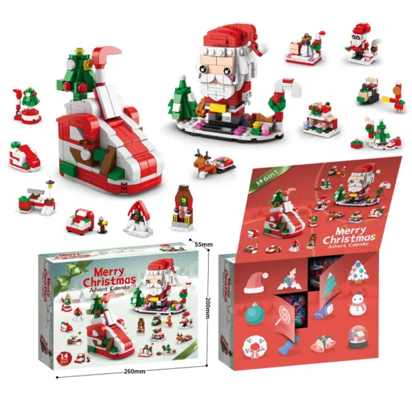 Christmas Building Blocks Set Box Kids Toys 24Days Xmas Advent Calendar Bricks Diy Kit Gift - Image 2