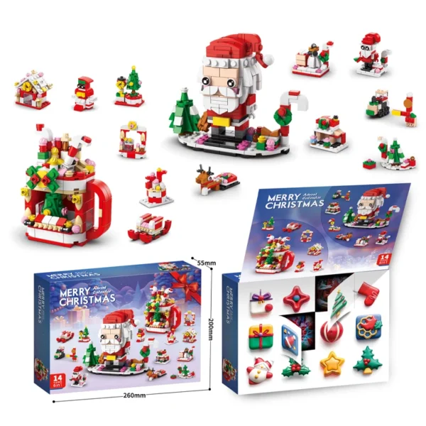 Christmas Building Blocks Set Box Kids Toys 24Days Xmas Advent Calendar Bricks Diy Kit Gift