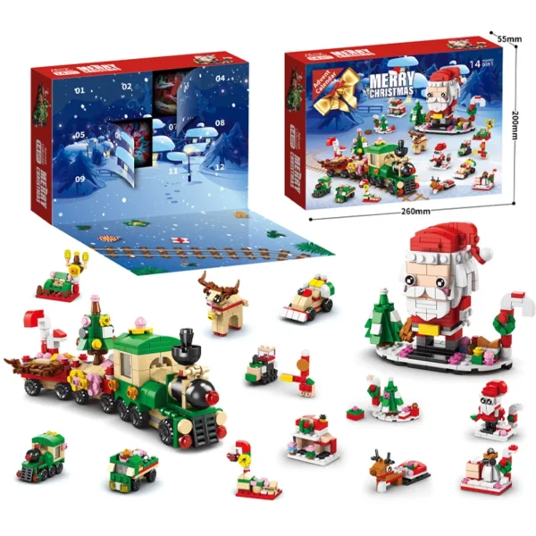 Christmas Building Blocks Set Box Kids Toys 24Days Xmas Advent Calendar Bricks Diy Kit Gift - Image 3