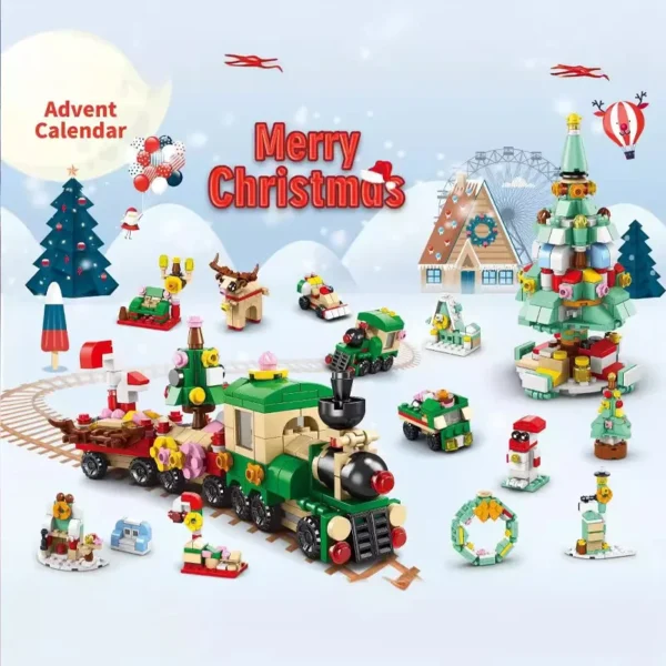 Christmas Building Blocks Set Box Kids Toys 24Days Xmas Advent Calendar Bricks Diy Kit Gift - Image 8